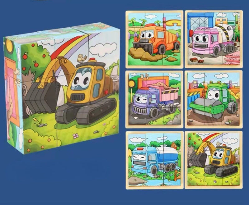 Montessori 9 Pieces Six-sided 3D Cubes Jigsaw Puzzles (3-6 Years Old)