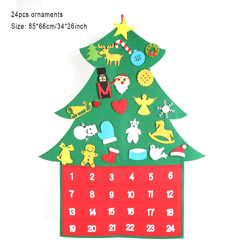 Montessori Felt Christmas Tree with 32 Pieces