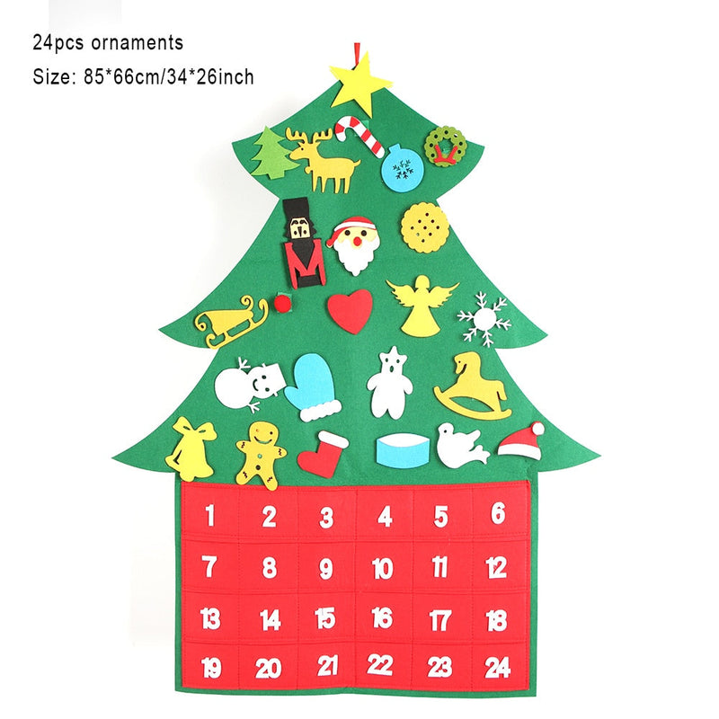 Montessori Felt Christmas Tree with 32 Pieces
