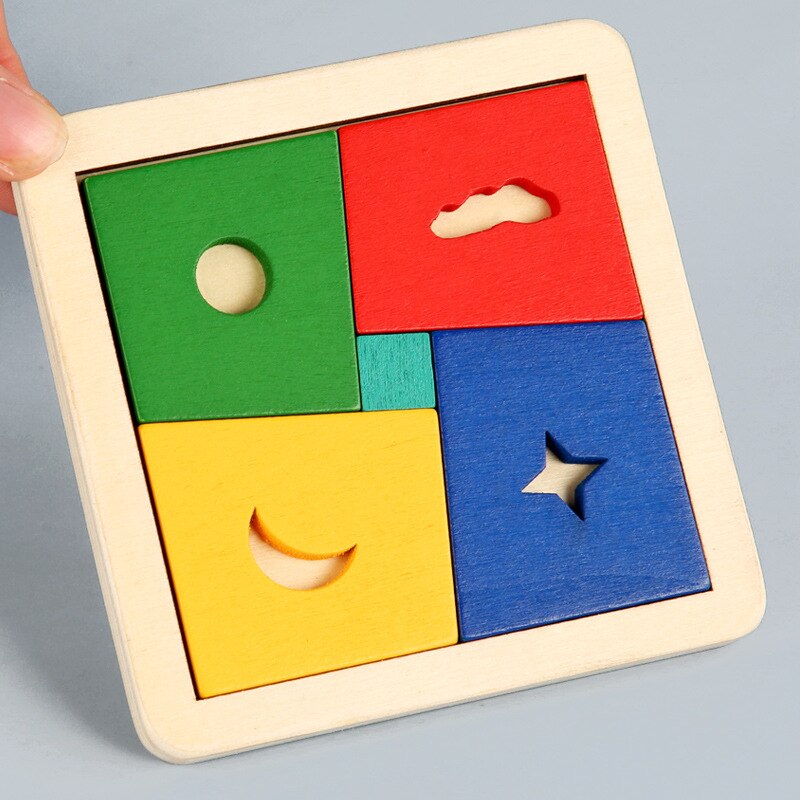 Montessori Wooden Hexagon Puzzle for Kid Tangram