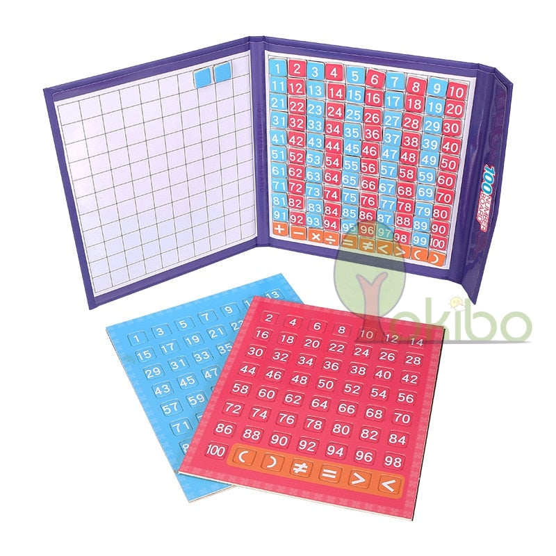 Book / Magnetic Board Montessori – Learn to Count from 1 to 100 and to Add Or Subtract