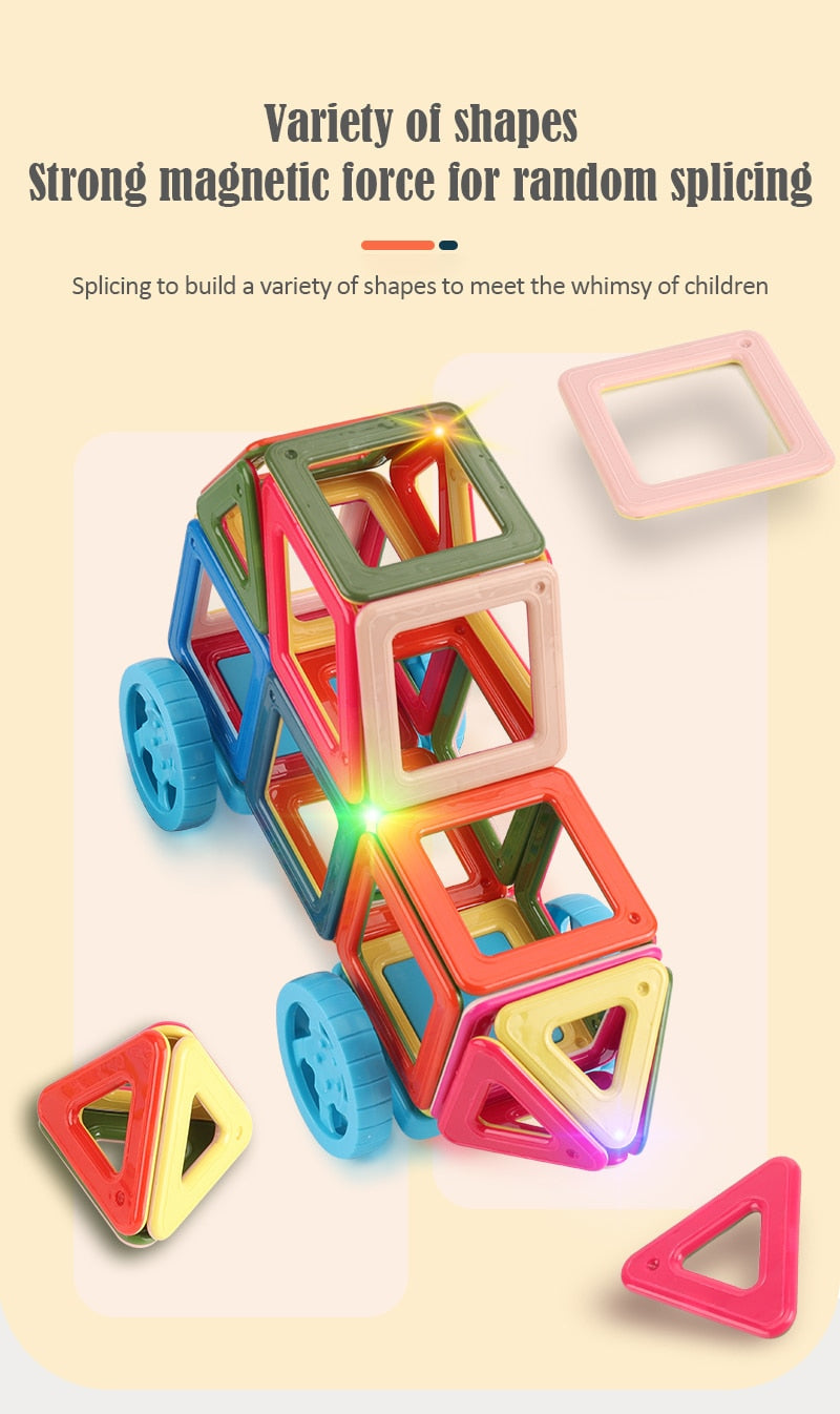 Montessori Magnetic Construction Kit with up to 377 Pieces