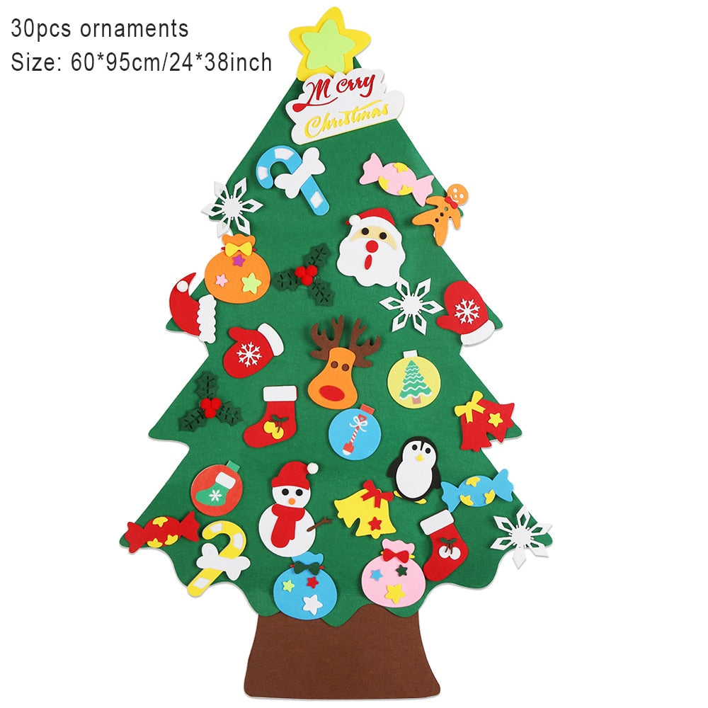 Montessori Felt Christmas Tree with 32 Pieces