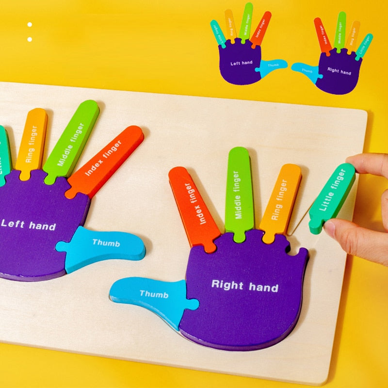 Montessori 3D Wooden Palms and Soles Puzzle