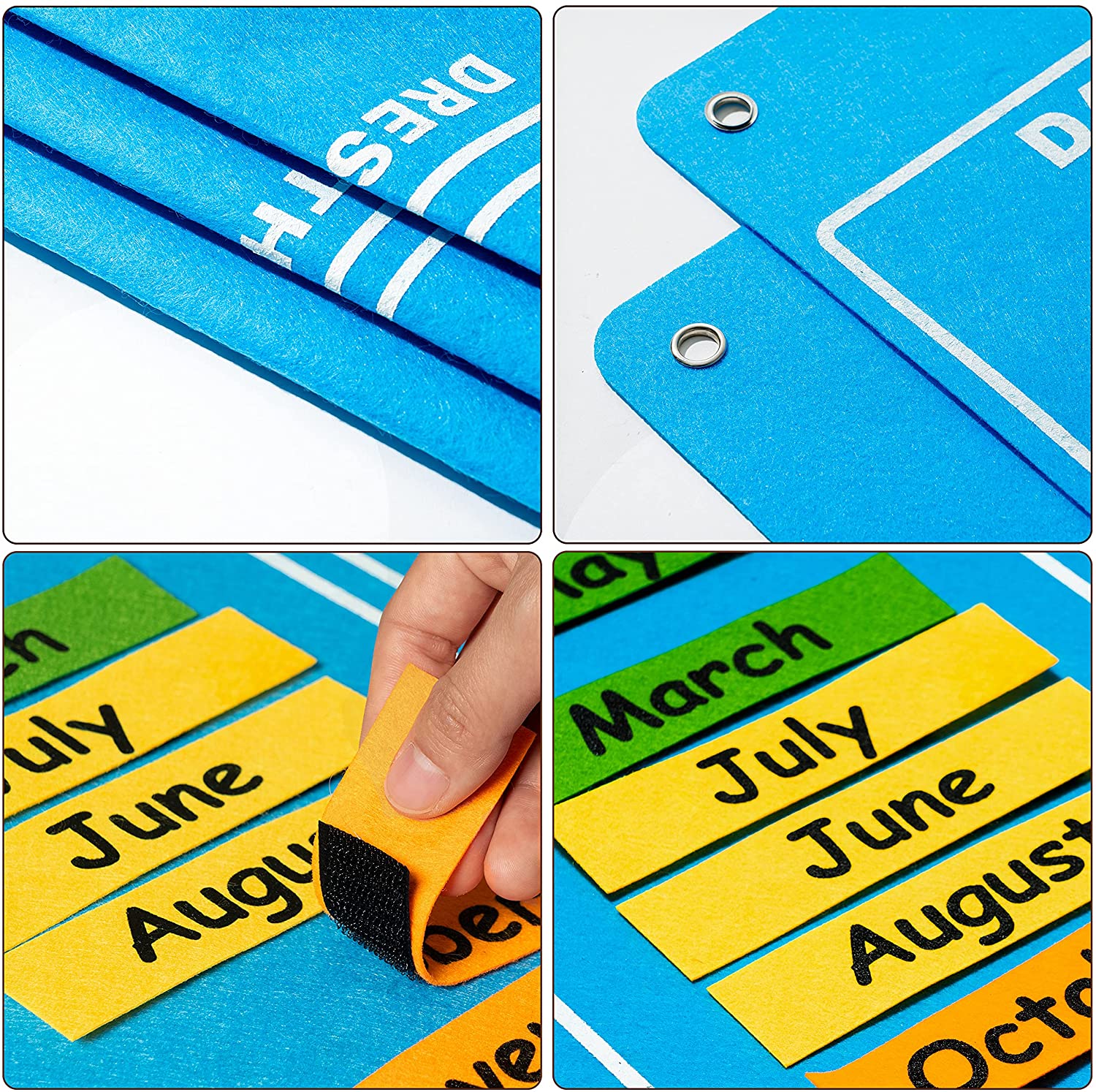 Montessori DAILY CALENDAR FELT KIT with 65 Pieces, for Kids