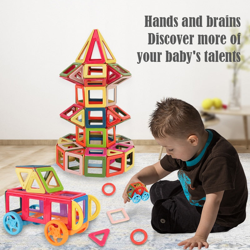 Montessori Magnetic Construction Kit with up to 377 Pieces