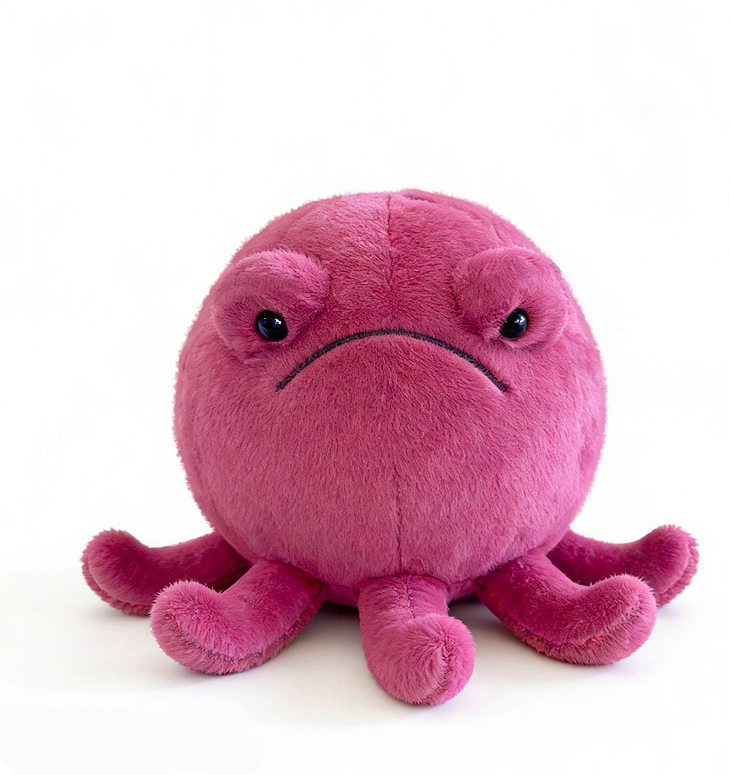Octopus Heatable Plush - Red octopus 16cm - 22cm