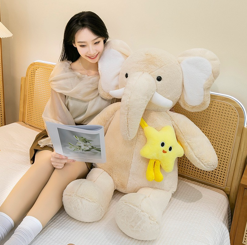 Elephant Stuffed Animal Plush Toy 65cm – Soft PP Cotton Doll for Kids