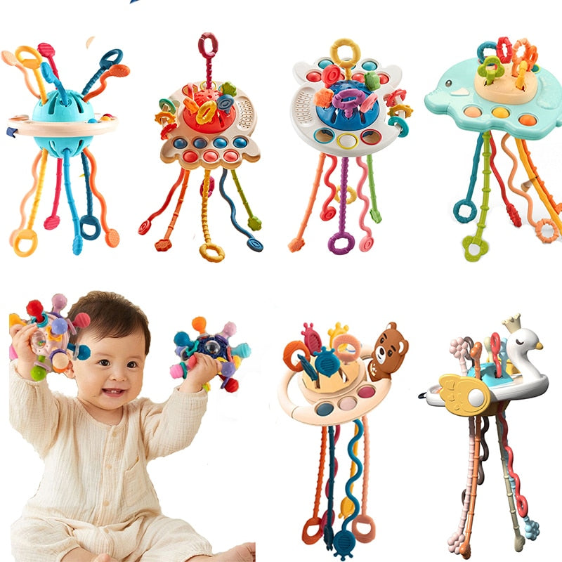 UFO Silicone Montessori Pulling Toy