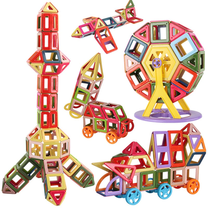 Montessori Magnetic Construction Kit with up to 377 Pieces