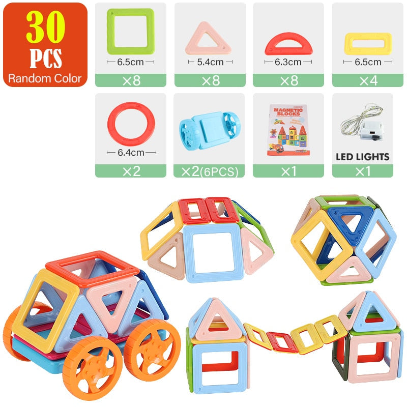 Montessori Magnetic Construction Kit with up to 377 Pieces