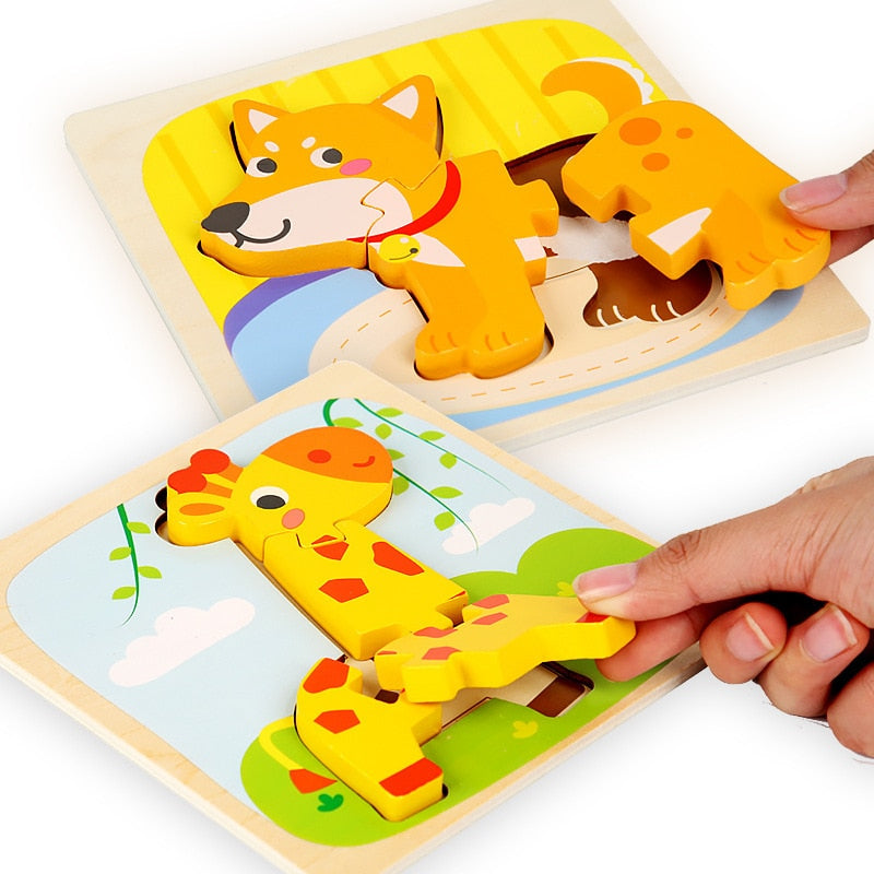 Montessori Wooden Puzzles for Toddlers Baby 1 2 3+ Years Old