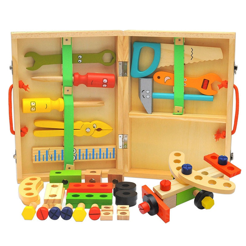 Montessori Wooden Toolbox Pretend Play Set