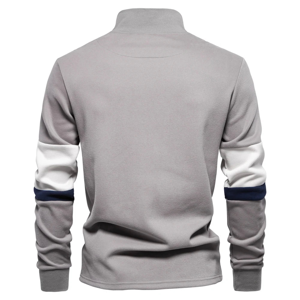 Tricolore Men's Quarter-Zip Pullover – Smart Casual Sweater