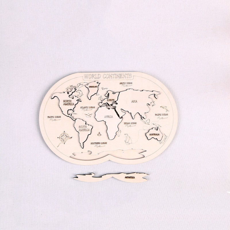 Wooden World Continent Puzzle