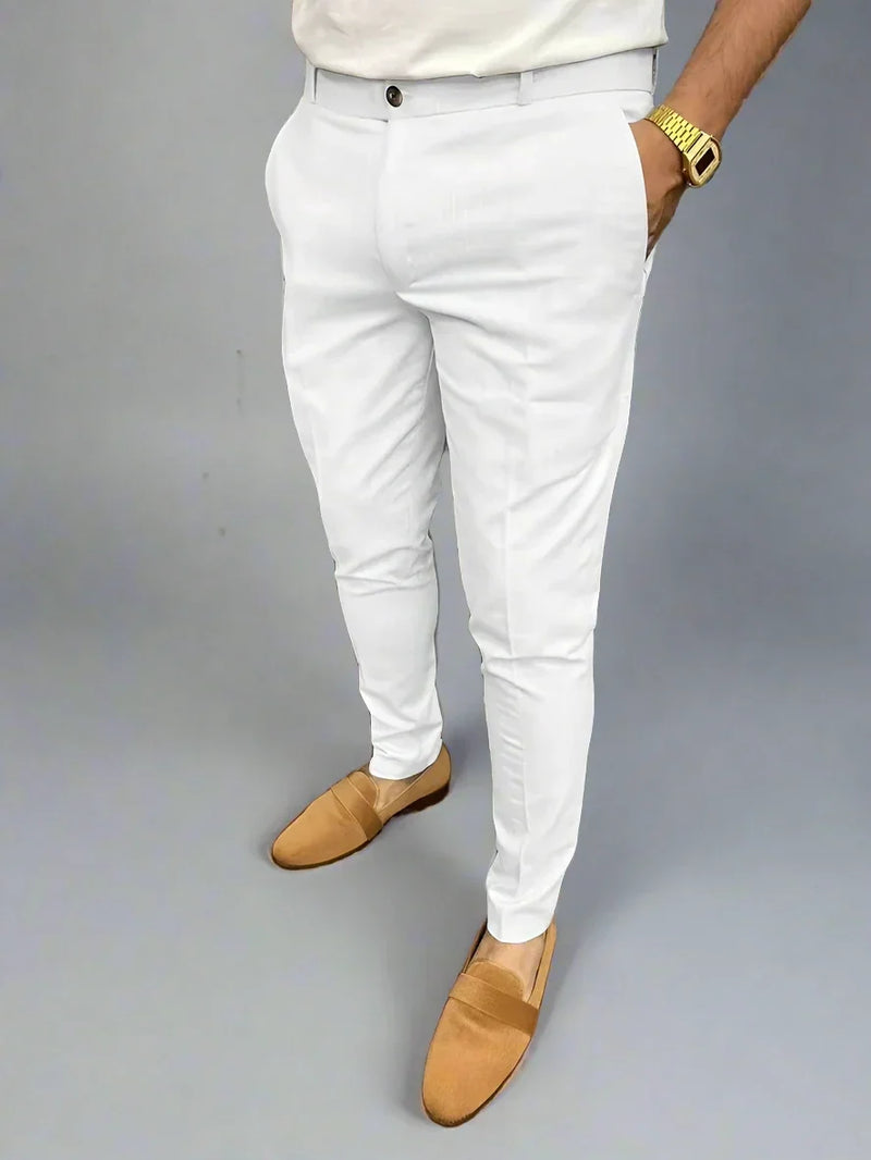 Legato Men's Tailored Pants – Stretch Smart Casual Trousers