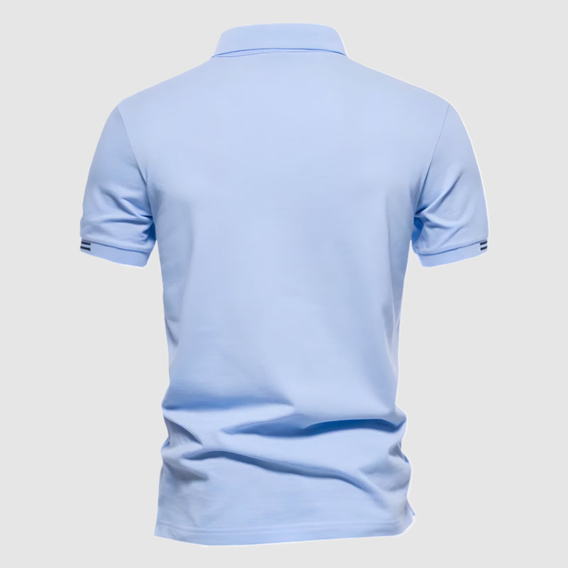 Leoncello Men's Cotton Polo Shirt – Short Sleeve Muscle Fit