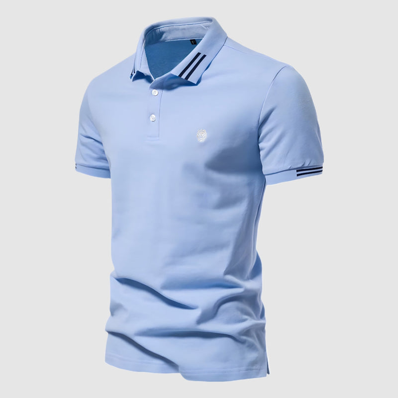 Leoncello Men's Cotton Polo Shirt – Short Sleeve Muscle Fit