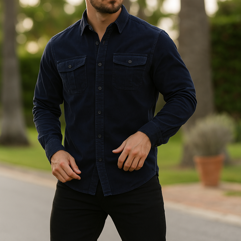 Battistilo Veloso Men's Cotton Corduroy Shirt – Casual Essential