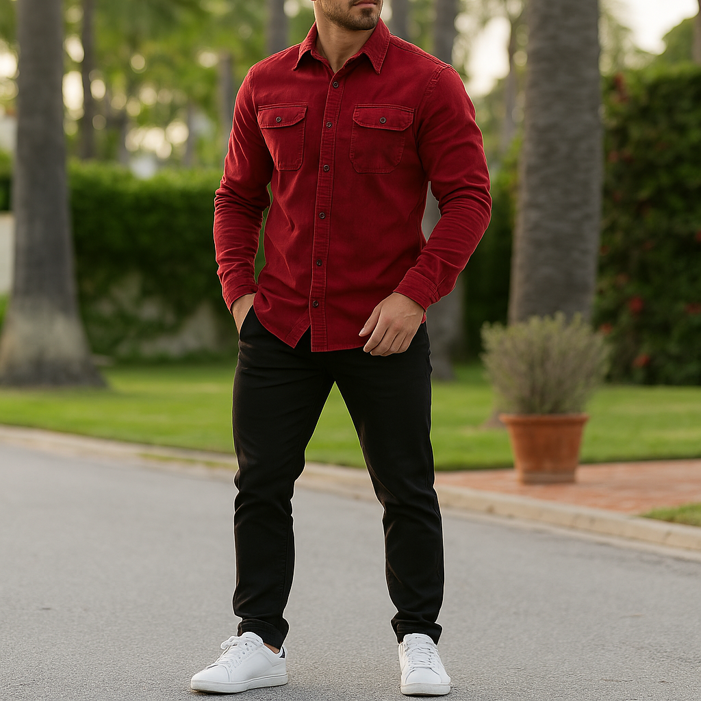 Battistilo Veloso Men's Cotton Corduroy Shirt – Casual Essential