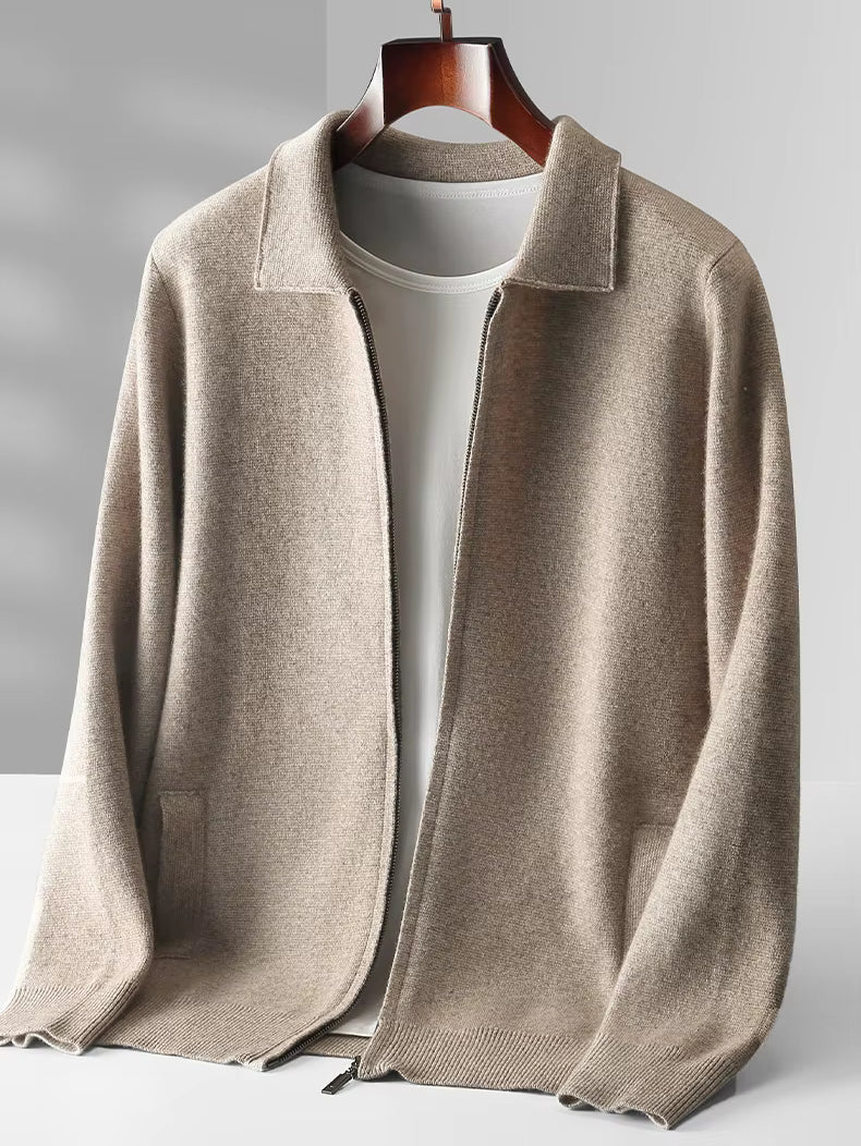 Salto Men's Merino Zip-Up Sweater – Smart Casual Knit