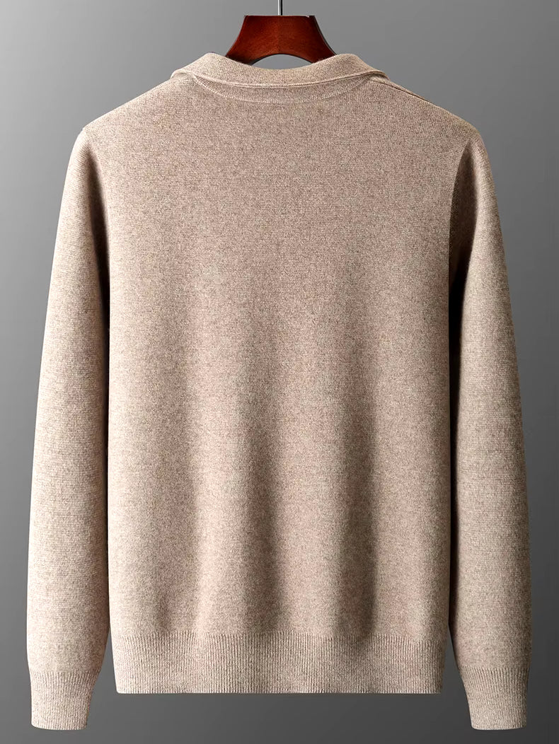 Salto Men's Merino Zip-Up Sweater – Smart Casual Knit