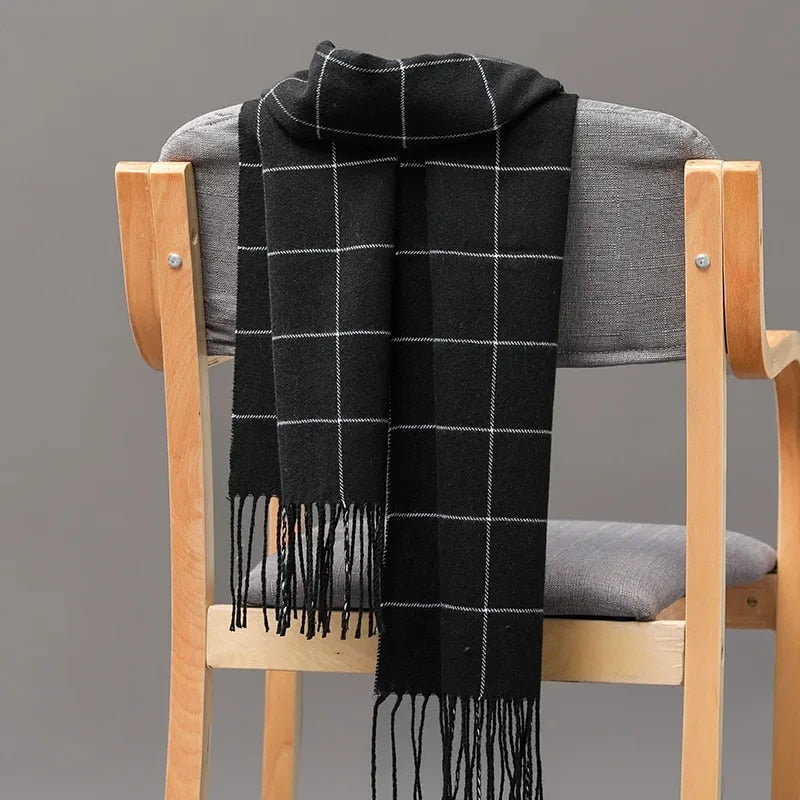 Velo Di Venezia Men's Winter Scarf – Soft Warm Tassel Wrap