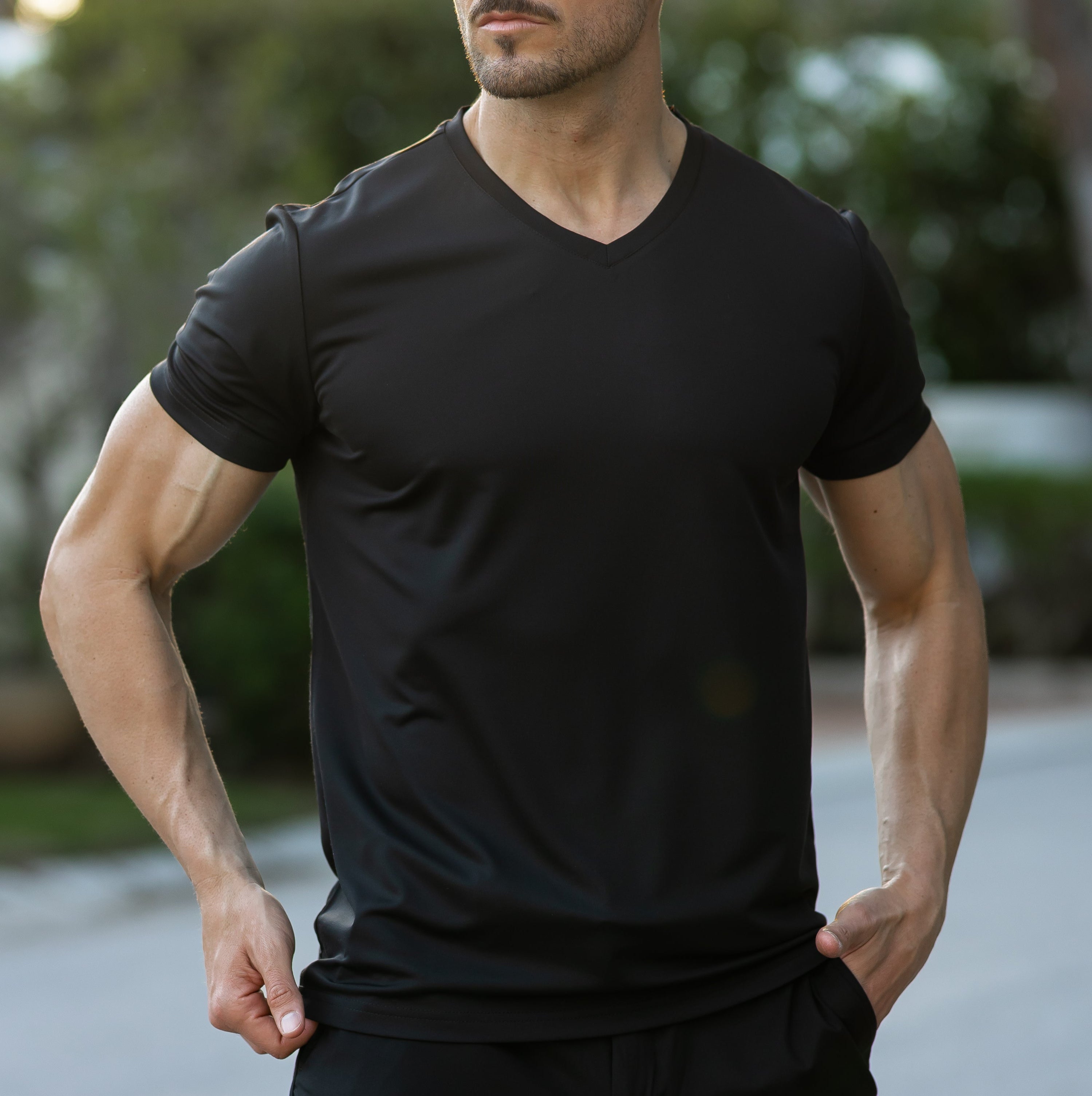 Verso Men's V-Neck T-Shirt – Slim Fit Short Sleeve