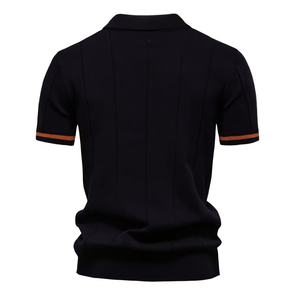 Torino Men's Quarter-Zip Polo Shirt – Short Sleeve Slim Fit