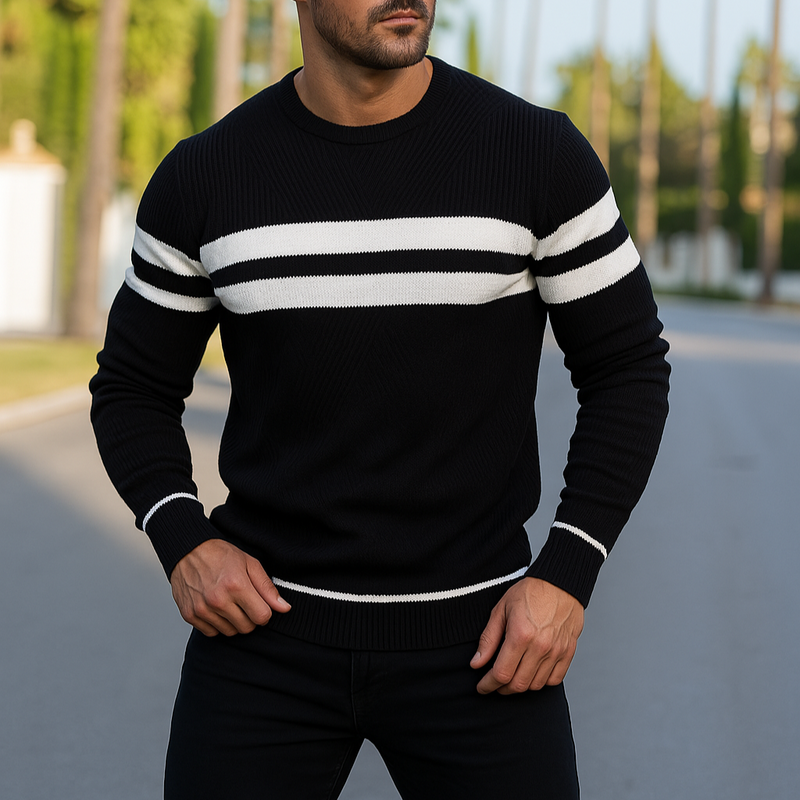 Brezza Men's Cotton Pullover – Lightweight Crew Neck Sweater