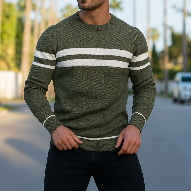 Brezza Men's Cotton Pullover – Lightweight Crew Neck Sweater