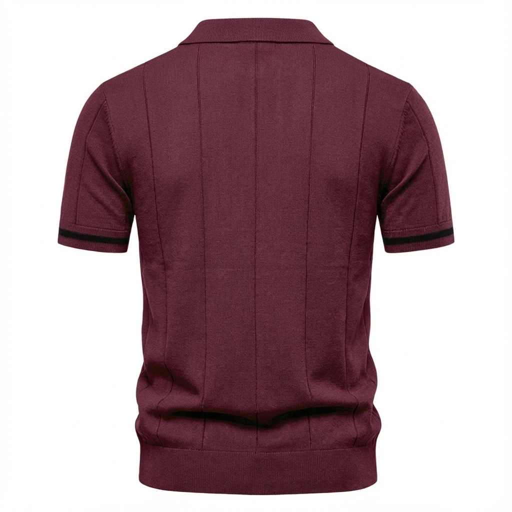 Torino Men's Quarter-Zip Polo Shirt – Short Sleeve Slim Fit