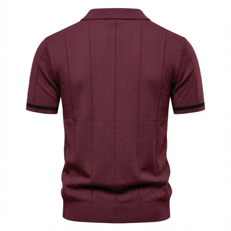 Torino Men's Quarter-Zip Polo Shirt – Short Sleeve Slim Fit