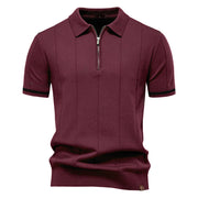 Torino Men's Quarter-Zip Polo Shirt – Short Sleeve Slim Fit