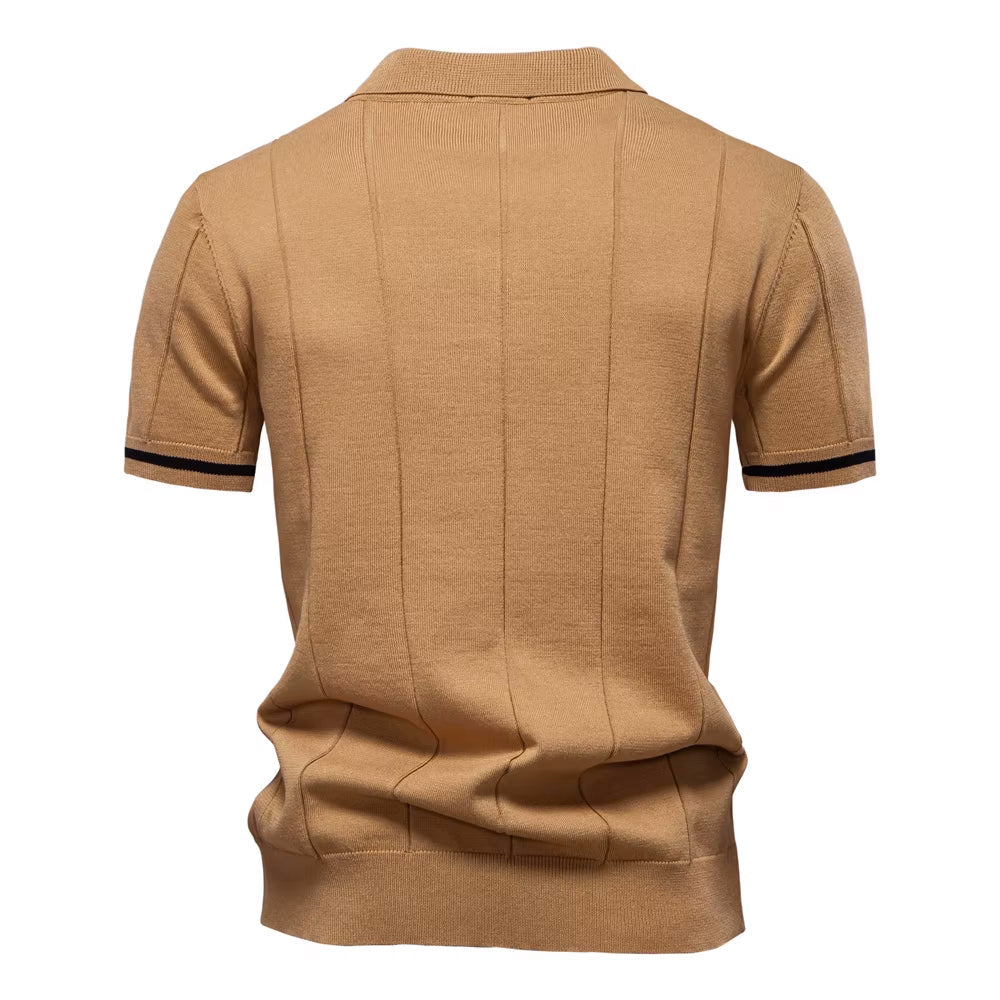 Torino Men's Quarter-Zip Polo Shirt – Short Sleeve Slim Fit