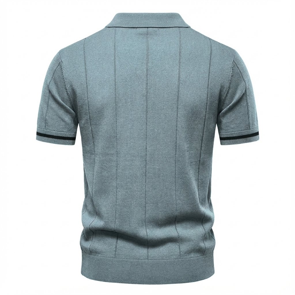Torino Men's Quarter-Zip Polo Shirt – Short Sleeve Slim Fit