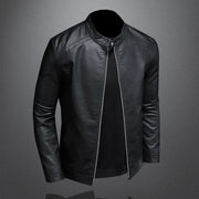 Nero Men's PU Leather Biker Jacket – Slim Fit Stand Collar