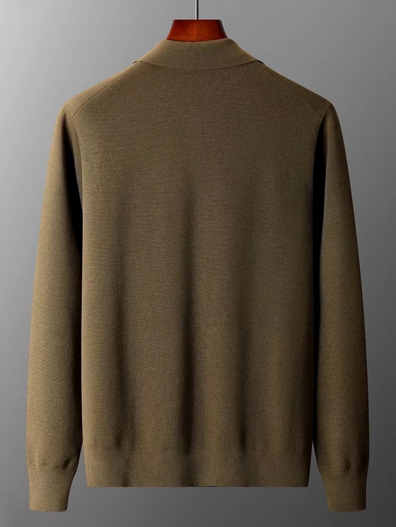 Salto Men's Merino Zip-Up Sweater – Smart Casual Knit
