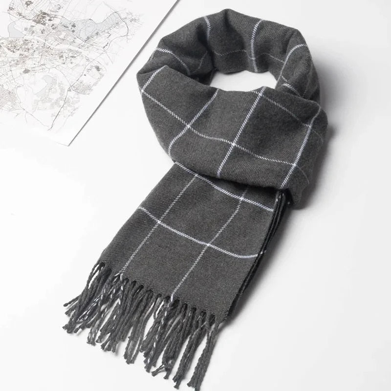 Velo Di Venezia Men's Winter Scarf – Soft Warm Tassel Wrap