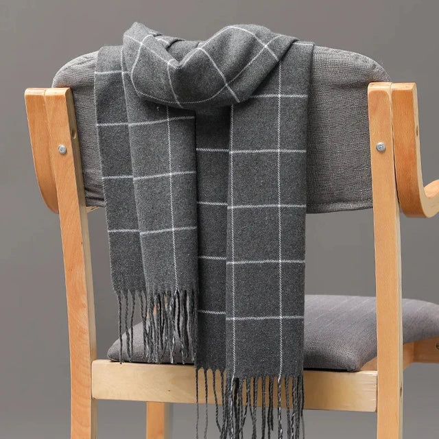 Velo Di Venezia Men's Winter Scarf – Soft Warm Tassel Wrap