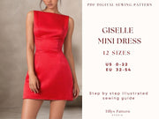 Mini Dress Sewing Pattern| Open back mini dress| Hourglass Shape Dress| Wedding guest dress| Prom Dress Pattern| Homecoming dress| US 0-22 (PDF Download)