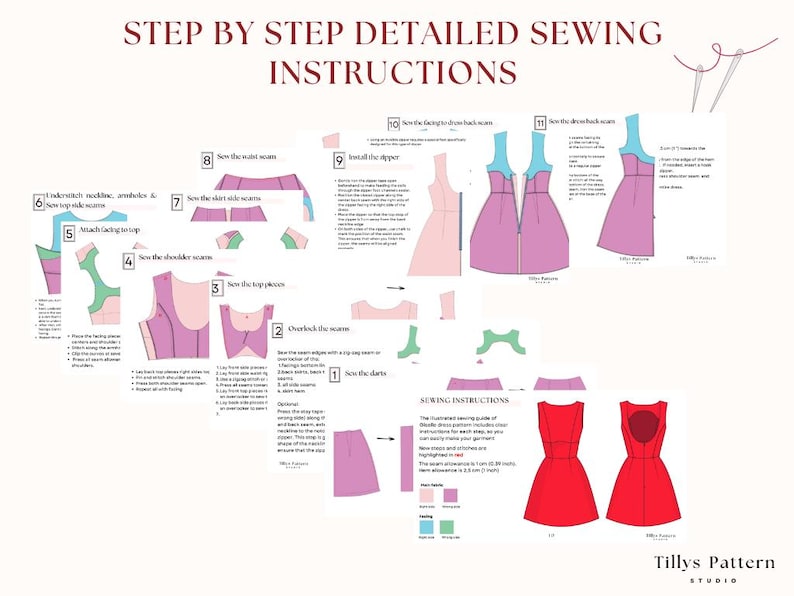Mini Dress Sewing Pattern| Open back mini dress| Hourglass Shape Dress| Wedding guest dress| Prom Dress Pattern| Homecoming dress| US 0-22 (PDF Download)