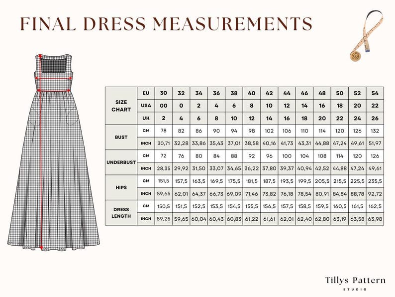Cotton Dress Sewing Pattern| Square Neck Dress Pattern| Maxi Dress Pattern| Empire Waist Dress| Plus Size Dress Pattern| US 0-20 (PDF Download)