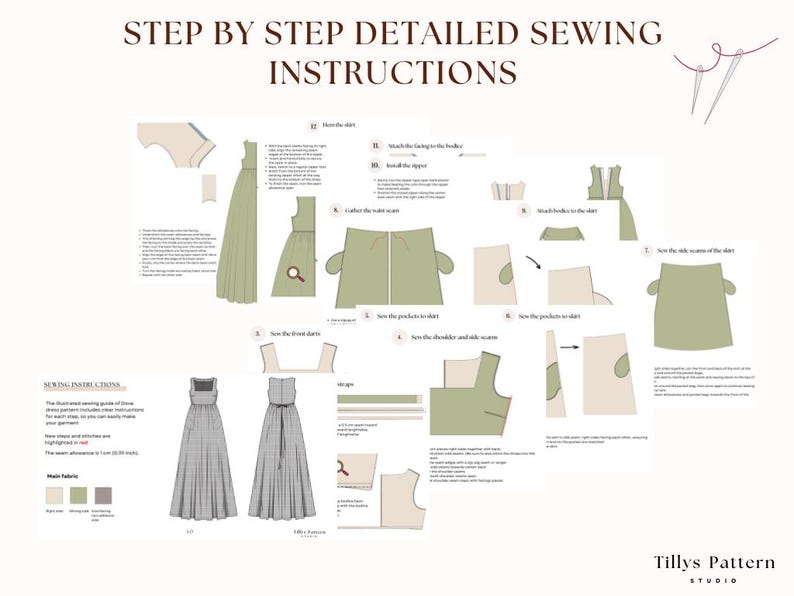 Cotton Dress Sewing Pattern| Square Neck Dress Pattern| Maxi Dress Pattern| Empire Waist Dress| Plus Size Dress Pattern| US 0-20 (PDF Download)