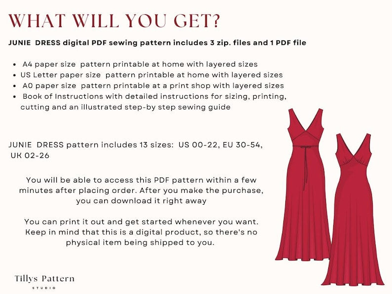Evening Slip Dress| V Neck Bias Cut Dress| Wedding Dress| Formal Dress| Plus Size Sewing Pattern| Bridesmaid dress| Silk Dress| US 0-22 (PDF Download)