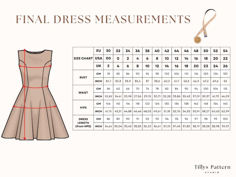A Line Dress Pattern| Flare Mini Dress Sewing Pattern| Wedding guest dress| Easy sewing pattern| Sleeveless Dress Pattern| US 00-22
