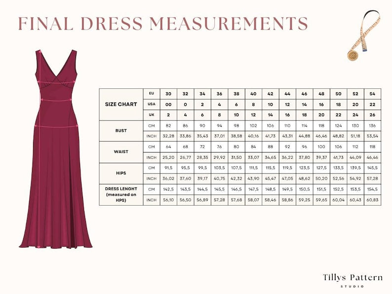 Evening Slit Dress| V Neck Bias Cut Dress| Wedding Dress| Formal Dress| Plus Size Sewing Pattern| Bridesmaid dress| Silk Dress| US 0-22