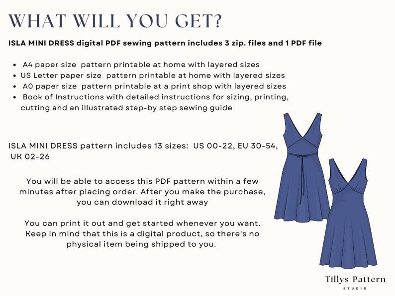 Mini Slip Dress Sewing Pattern| V Neck Bias Cut Dress| Wedding Dress| Formal Dress| Plus Size Pattern| Summer Dress| Silk Dress| US 0-22