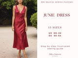 Evening Slip Dress| V Neck Bias Cut Dress| Wedding Dress| Formal Dress| Plus Size Sewing Pattern| Bridesmaid dress| Silk Dress| US 0-22 (PDF Download)