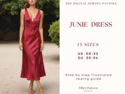 Evening Slip Dress| V Neck Bias Cut Dress| Wedding Dress| Formal Dress| Plus Size Sewing Pattern| Bridesmaid dress| Silk Dress| US 0-22 (PDF Download)